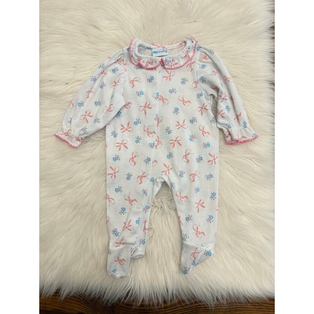 Vintage Carters sleeper pink bow design‎ 0/3m